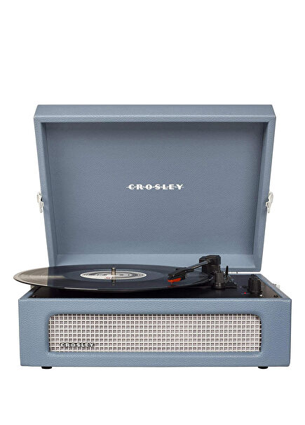 Voyager Light Blue Bluetooth Receiver and Portable Record Player Turntable
