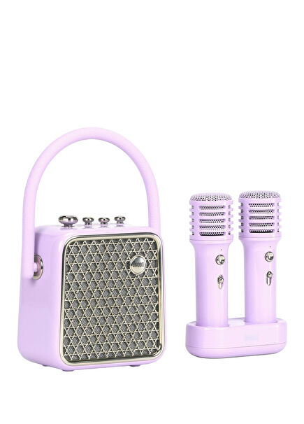 SongBird-SE Lila Çift Mikrofonlu 18W Bluetooth Hoparlör