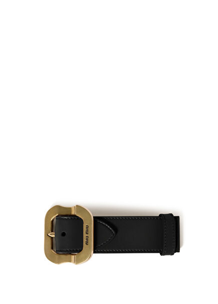 Women's Bracelet with Black Leather Buckle