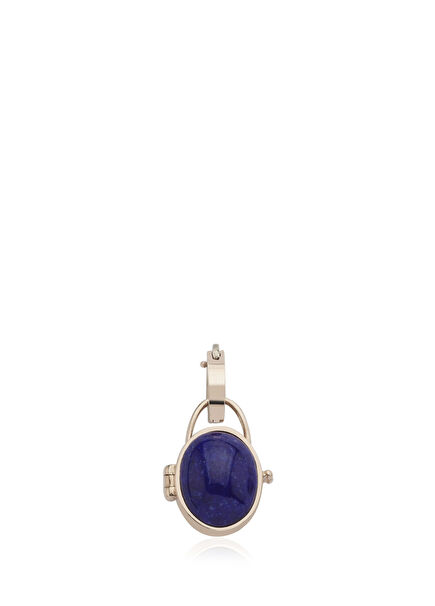 Gem Lapis Lazuli Locket 14 Ayar Altın Kadın Charm