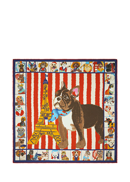 French Bulldog Love Cotton Scarf