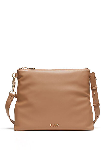 Beige Cross Strap Women's Shoulder Bag