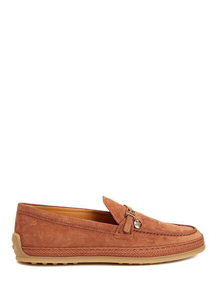 Taba Logo Detaylı Kadın Süet Loafer