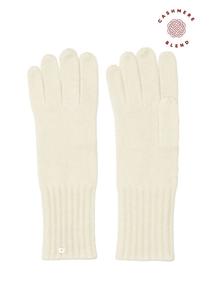 Beige Women's Long Cashmere Gloves