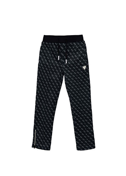 Patterned Black Boys' Sweatpants