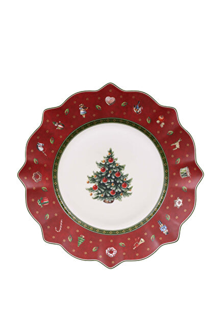 Toy's Delight Christmas Red Porcelain Cake Plate 24 cm