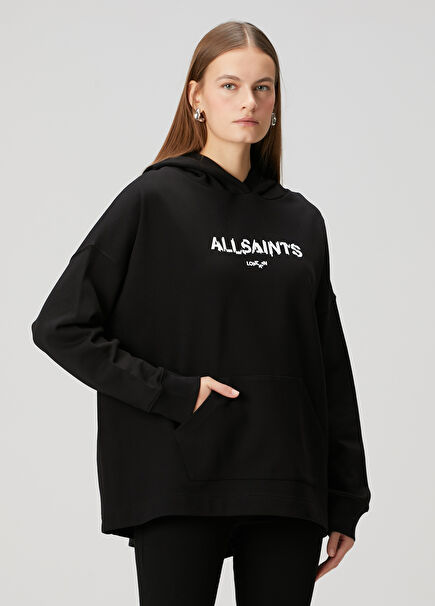 Black Hooded Organic Cotton Sweatshirt