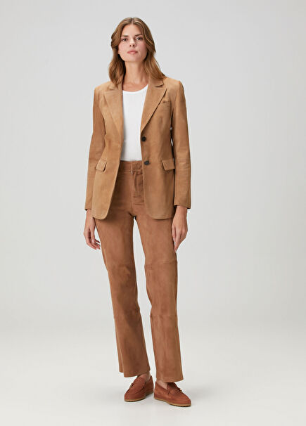 Marina Tan Leather Pants