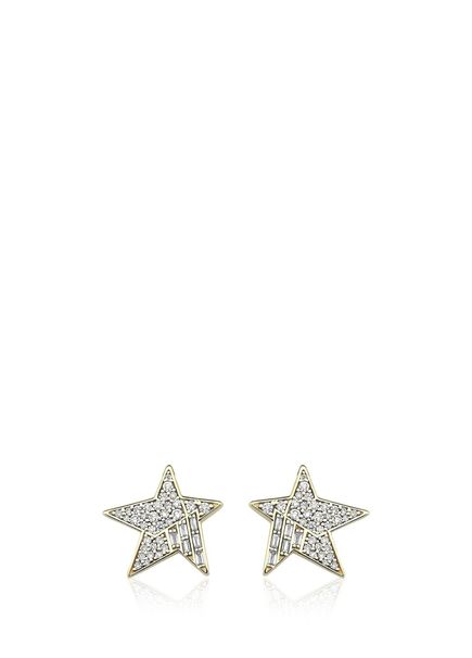 Stella Large Women's Gold Earrings with Diamonds