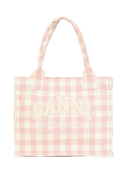 Easy White Pink Patterned Women's Shopping Bag