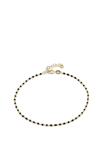 Golf Black Enamel 14K Yellow Gold Women's Bracelet