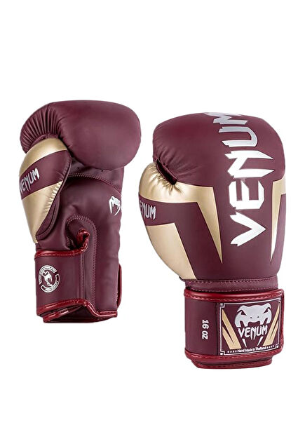 Elite Boxing Gloves Burgundy Gold Boks Eldiveni