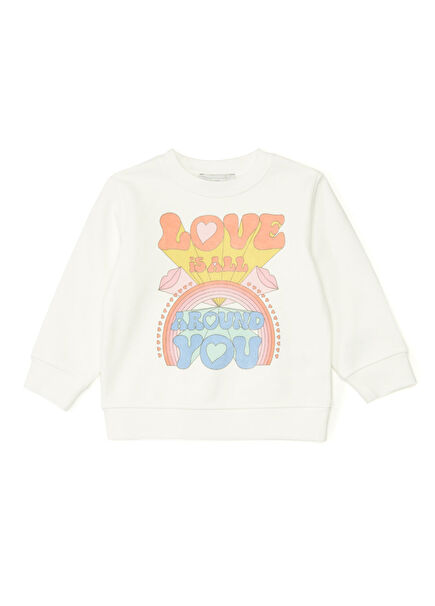 Cream Printed Girls' Sweatshirt