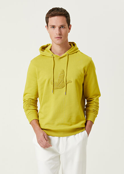 Yeşil Logolu Kapüşonlu Sweatshirt