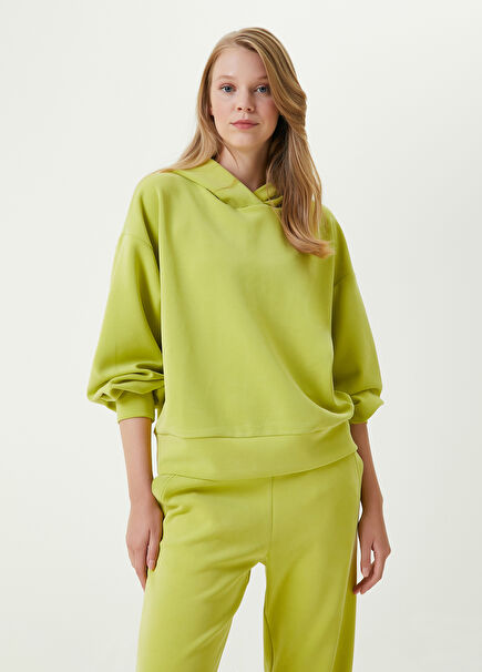 Sarı Kapüşonlu Sweatshirt