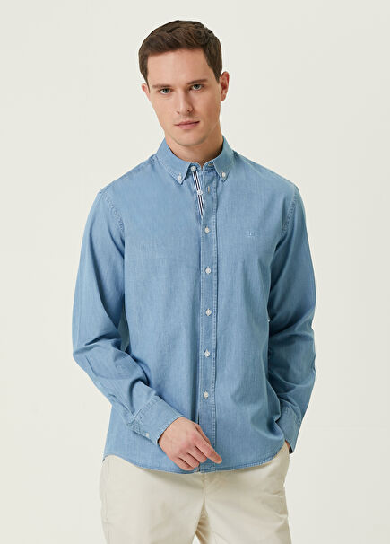 Comfort Fit Blue Denim Shirt