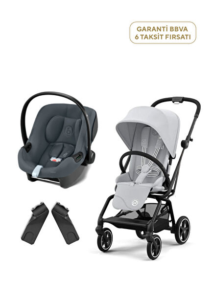 Eezy S 360 Twist+2 Grey + Aton B2  Grey + Adaptör Bebek Arabası