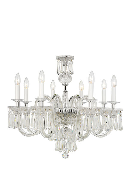 Surrey 8 Arm Bohemia Crystal Bright Chrome Metal Chandelier