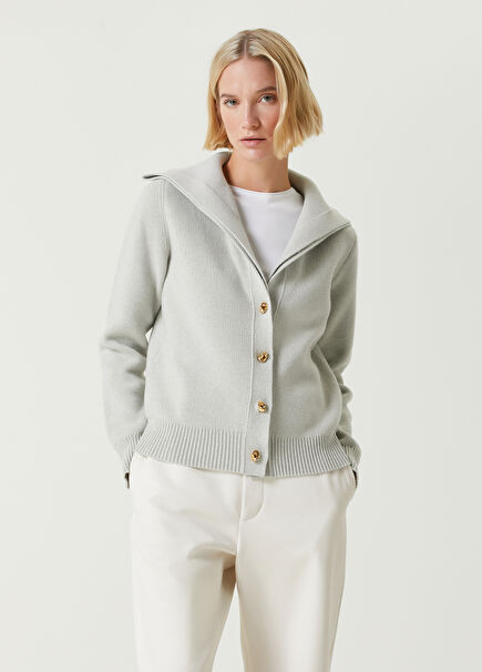 Regular Fit Gri Yün Hırka