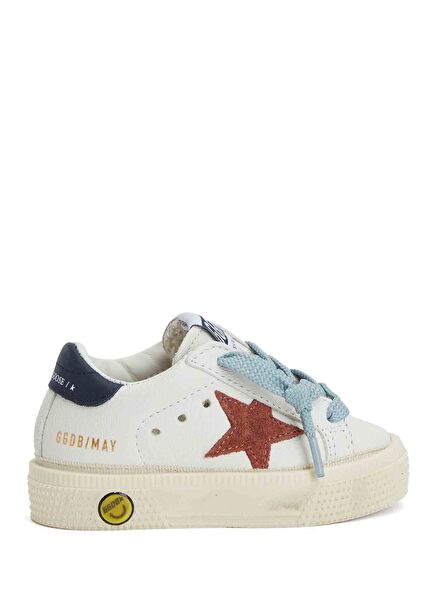 May White Unisex Children's Leather Sneakers
