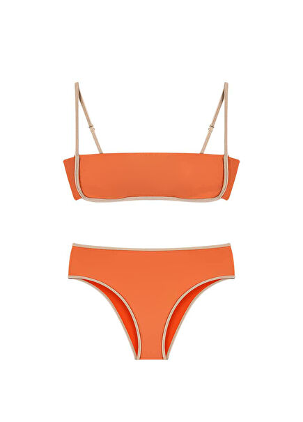 Erin Peach Fuzz Strapless Women's Bikini Set