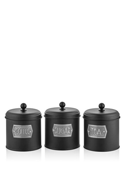 Siyah Çay Şeker Kahve Kavanozu