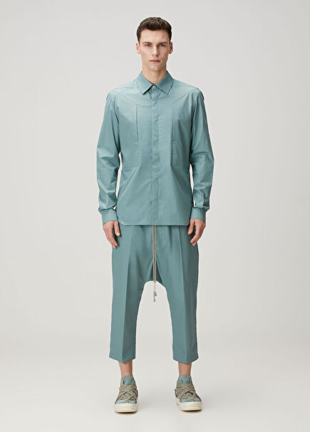 Light Blue Waist Corded Trousers