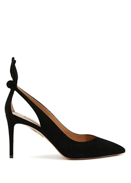 Bow Tie Black Suede Stiletto