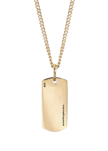 Tag 925 Sterling Silver 14K Gold Plated Men's Necklace
