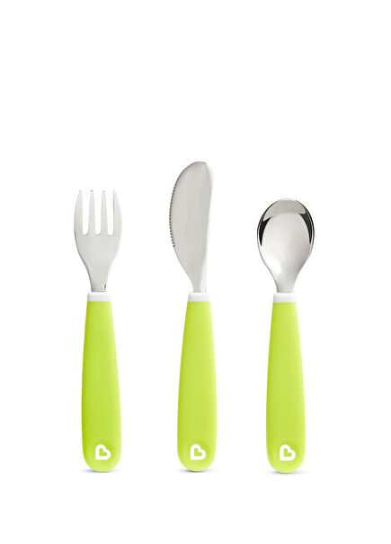 Splash-Proof Green Kids Cutlery Set