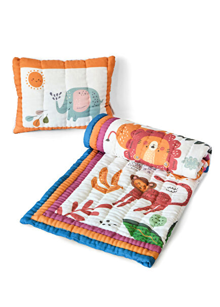 Jungle El Yapımı Organik Pamuk Bebek Çocuk Yatak Örtüsü Takımı