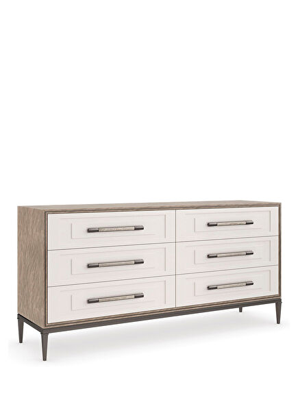 Impressive Matte Pearl Wooden Dresser