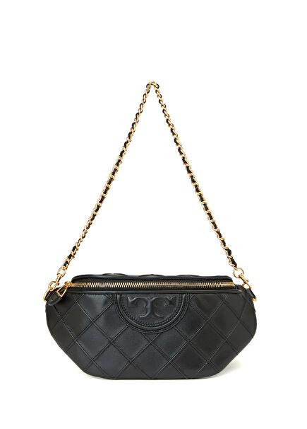 Fleming black women's leather waist bag