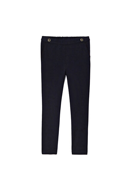 Navy Blue Girl's Milano Knit Trousers
