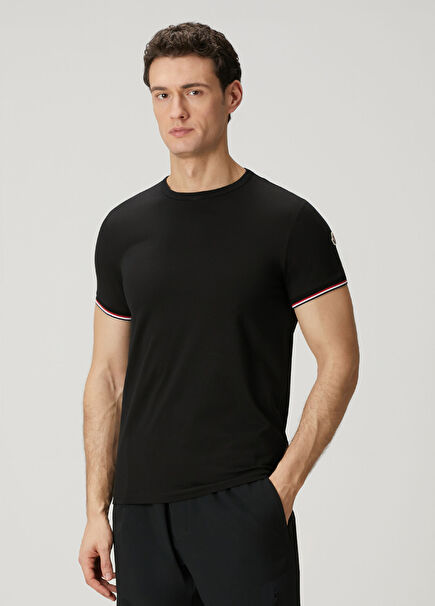 Siyah Logo Patchli T-shirt