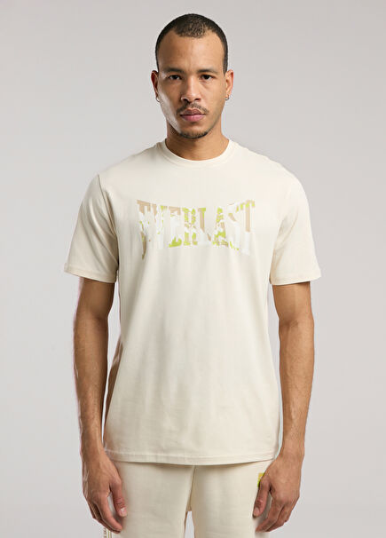 Boxing Club Logo Bej Kısa Kollu Erkek T-Shirt