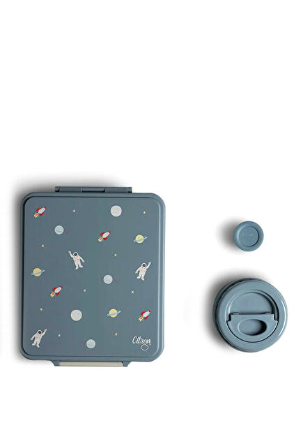 Spaceship 4 Bölmeli Sosluk ve Çelik Kavanozlu Grand Beslenme Kutusu Seti