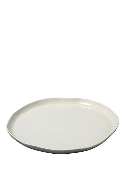 Stoneware White Stone Serving Plate 29 cm