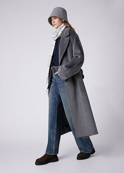 Dark Grey Double-Breasted Coat