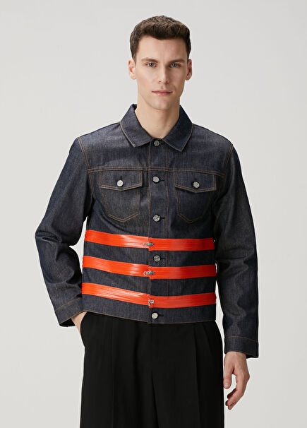 Indigo Zipper Detailed Denim Jacket