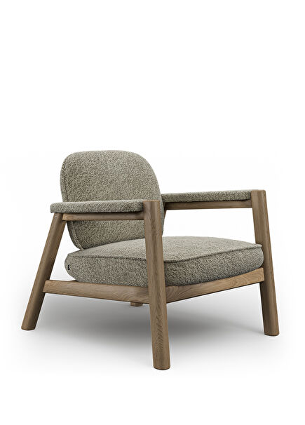 Nord Solid Oak Cream Armchair