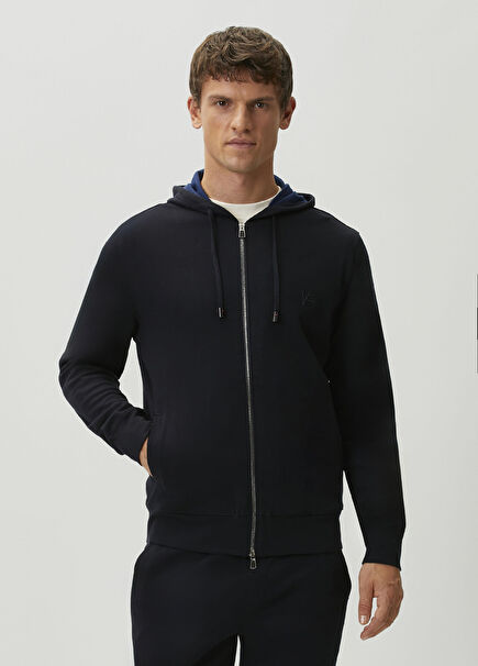 Lacivert Kapüşonlu Sweatshirt