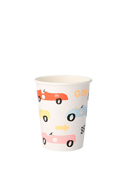 Yarış Arabası Temalı 8'li Kağıt Parti Bardağı