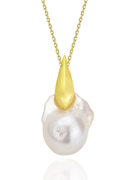 Arte Pearl 925 Sterling Silver 22K Gold Women's Necklace