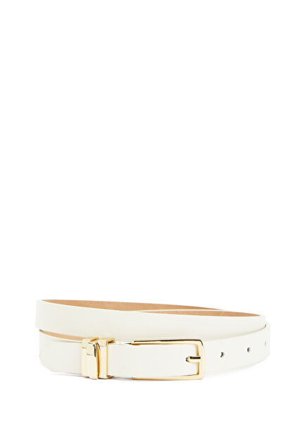 Beige Women's Leather Belt