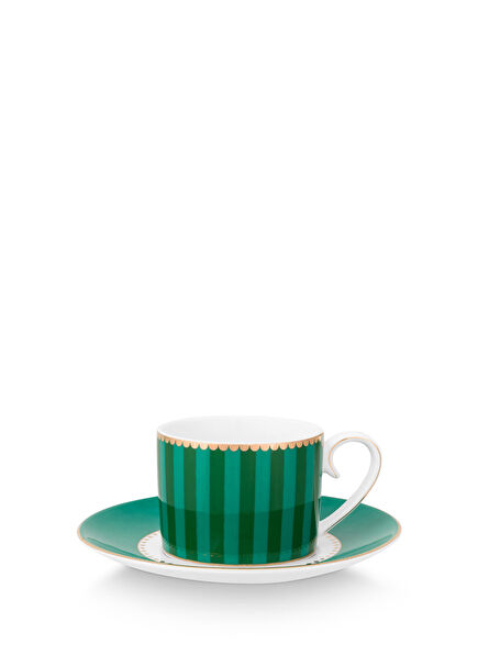 Love Birds Green Porcelain Coffee Cup