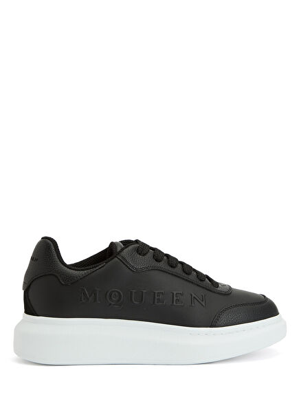 Oversized Black Men's Leather Sneakers
