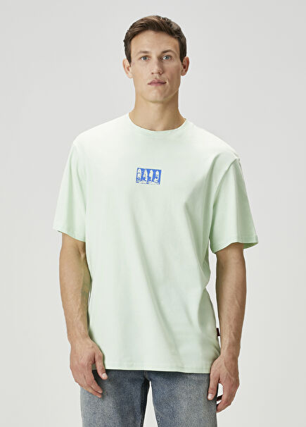 Light Green Figure Printed Oversized T-Shirt