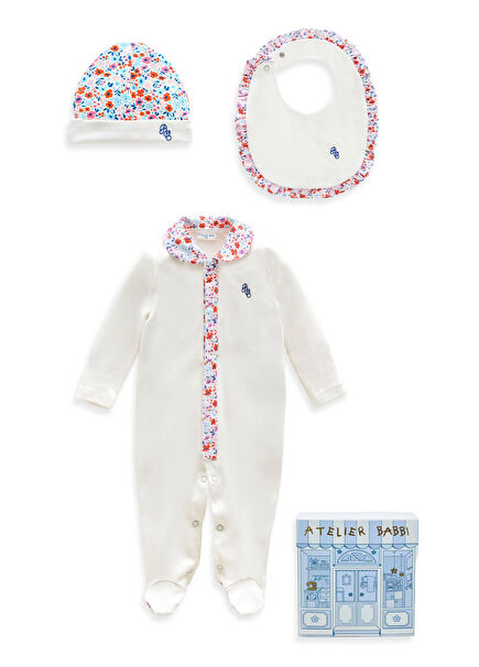 Küçük Çiçekler Kız Bebek 3lü Yenidoğan Seti