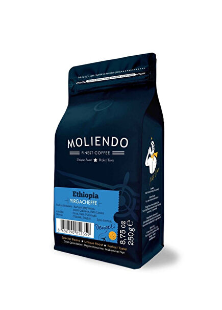 Ethiopia Yirgacheffe Yöresel Çekirdek Kahve 250 gr